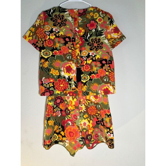 Zara 70's Trafaluc Collection Floral Romper Playsuit S Small Retro Floral Boho - Picture 3 of 8
